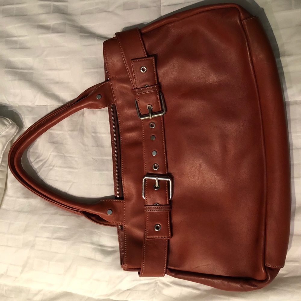 Rust color Perlina leather handbag